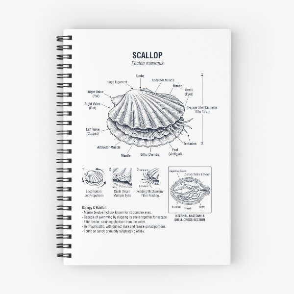 Item preview, Scallop Scientific Anatomy Biology Animal Lover designed and sold by dian-rody-crest.