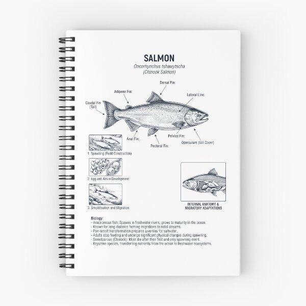 Item preview, Salmon Scientific Anatomy Biology Animal Lover designed and sold by dian-rody-crest.