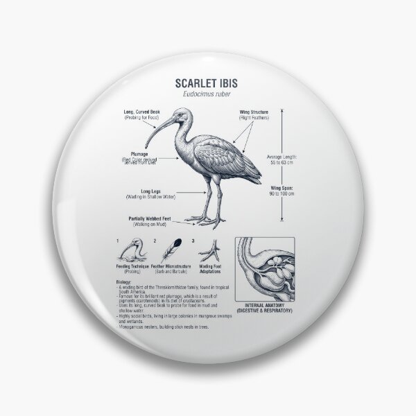 Item preview, Scarlet Ibis Scientific Anatomy Biology Animal Lover designed and sold by dian-rody-crest.