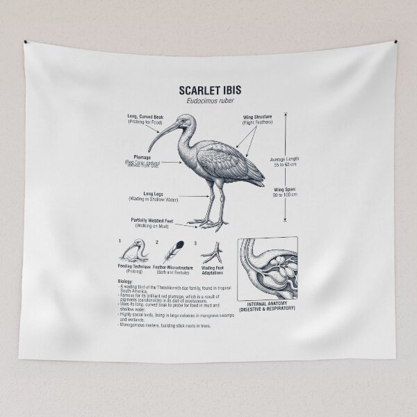 Item preview, Scarlet Ibis Scientific Anatomy Biology Animal Lover designed and sold by dian-rody-crest.