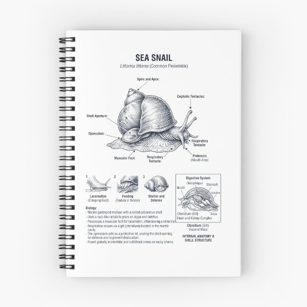 Item preview, Sea Snail Scientific Anatomy Biology Animal Lover designed and sold by dian-rody-crest.