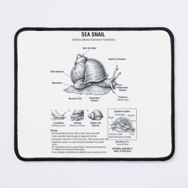 Item preview, Sea Snail Scientific Anatomy Biology Animal Lover designed and sold by dian-rody-crest.