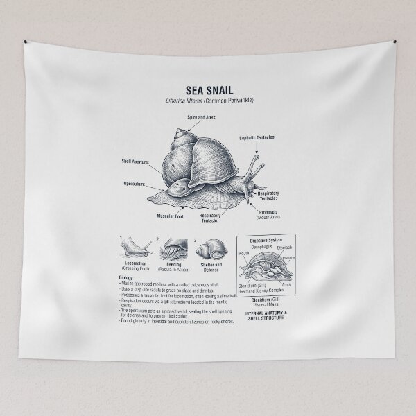 Item preview, Sea Snail Scientific Anatomy Biology Animal Lover designed and sold by dian-rody-crest.