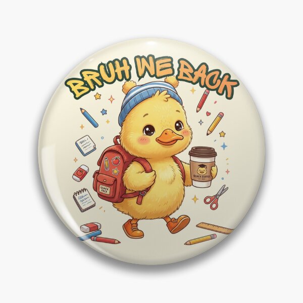 Item preview, Cute baby duck ready for school with a backpack and coffee! Perfect for back to school vibes. designed and sold by BreezifyDesignStudio.