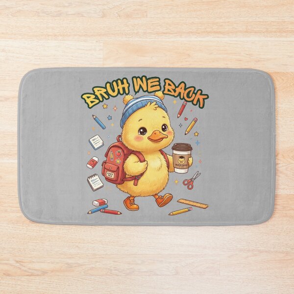 Item preview, Cute baby duck ready for school with a backpack and coffee! Perfect for back to school vibes. designed and sold by BreezifyDesignStudio.