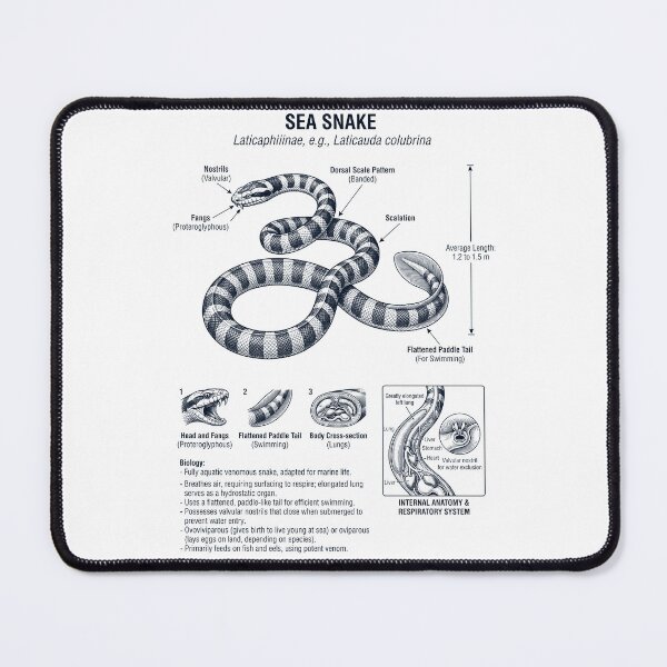 Item preview, Sea Snake Scientific Anatomy Biology Animal Lover designed and sold by dian-rody-crest.