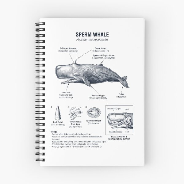 Item preview, Sperm Whale Scientific Anatomy Marine Biology Animal Lover designed and sold by dian-rody-crest.