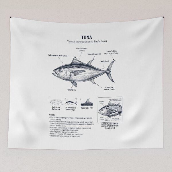 Item preview, Tuna Scientific Anatomy Biology Animal Lover designed and sold by dian-rody-crest.