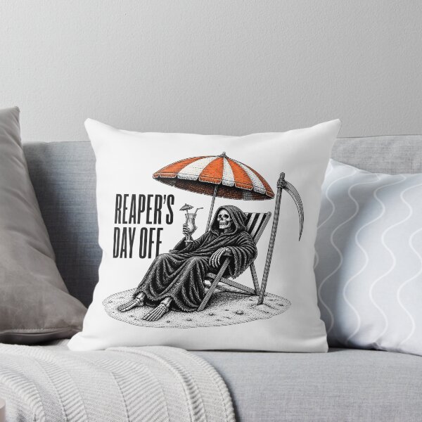 Item preview, Reaper's Day Off — Funny Grim Reaper Beach Vacation Shirt designed and sold by Uglyandcute.