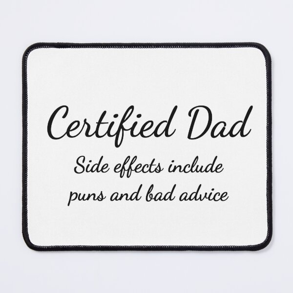 Item preview, Certified Dad Warning Label Tee designed and sold by low battery meme design.