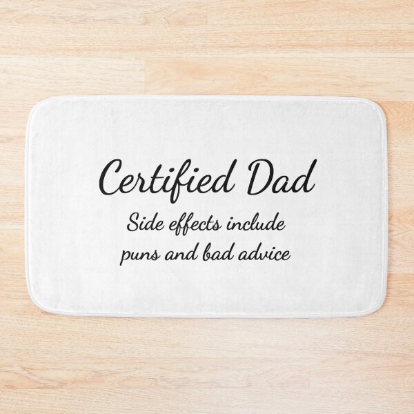 Item preview, Certified Dad Warning Label Tee designed and sold by low battery meme design.