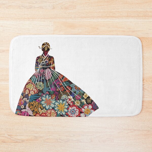 Item preview, Elegant Korean Hanbok Woman with Floral Patterns designed and sold by momoshome.