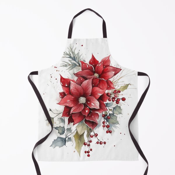 Item preview, Elegant Watercolor Poinsettia and Winter Berries Artwork designed and sold by KLSRAJ.