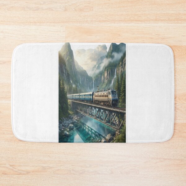 Item preview, Majestic Mountain Train Journey designed and sold by AdityaShop18.