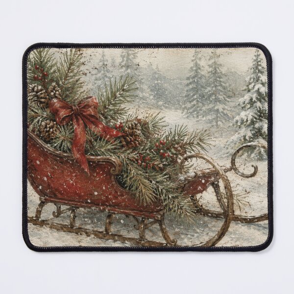 Item preview, Vintage Christmas Sleigh – Rustic Winter Holiday Art designed and sold by GSizzle1.