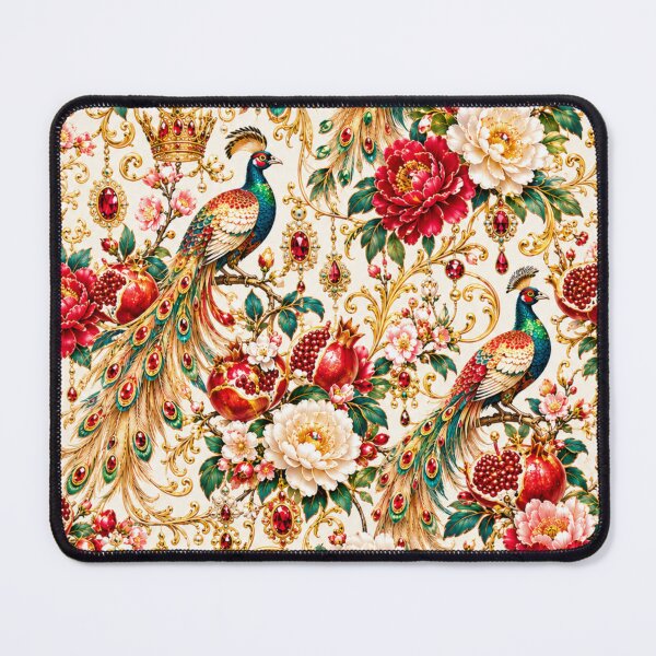 Item preview, Ruby Pheasant & Pomegranate – Ornate Art Nouveau Emblem designed and sold by sunbowjp stadio.