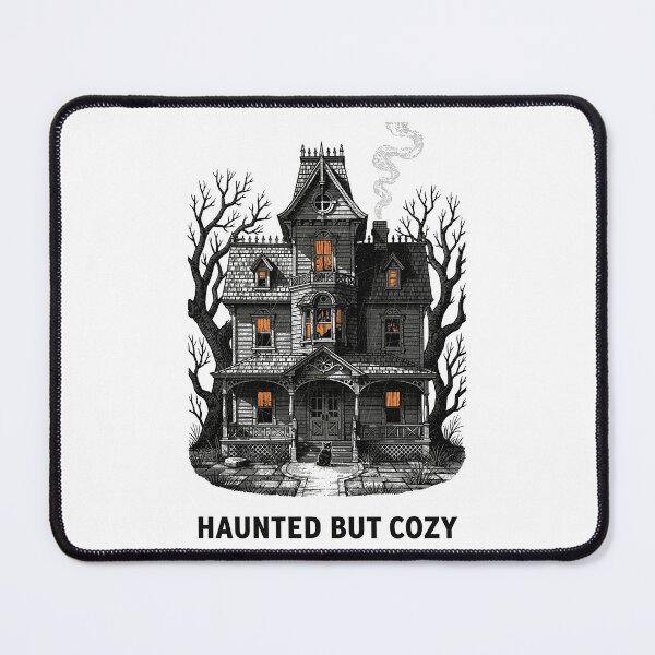 Item preview, Haunted But Cozy — Victorian Gothic Haunted House Black Cat Shirt designed and sold by Uglyandcute.