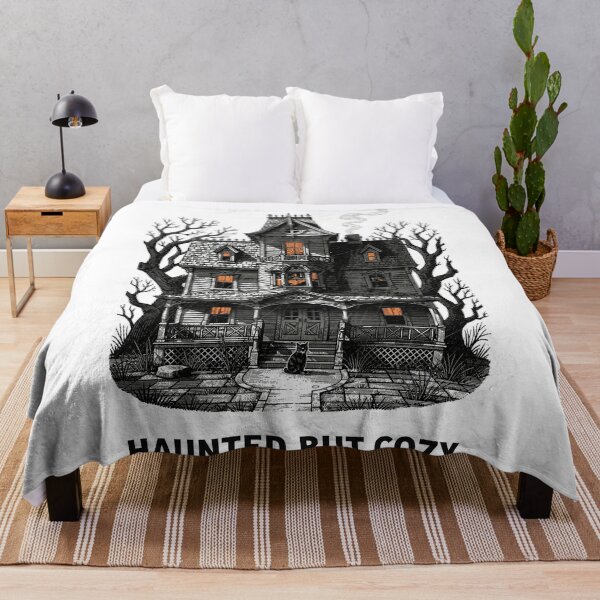 Item preview, Haunted But Cozy — Victorian Gothic Haunted House Black Cat Shirt designed and sold by Uglyandcute.