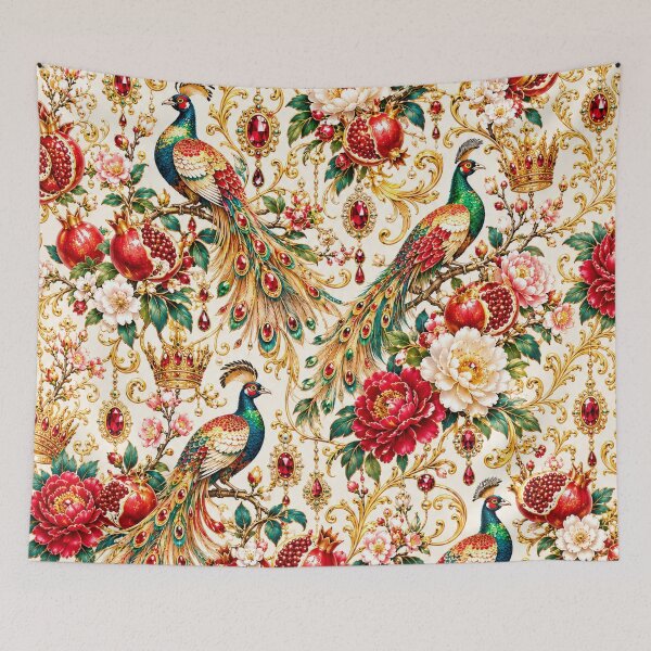 Item preview, Ruby Pheasant & Pomegranate – Ornate Art Nouveau Emblem designed and sold by sunbowjp stadio.