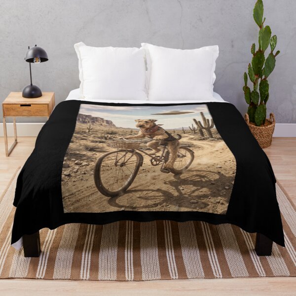 Item preview, Airedale Terrier Riding Bike Wild West Western UFO Dog Lover designed and sold by dian-rody-crest.