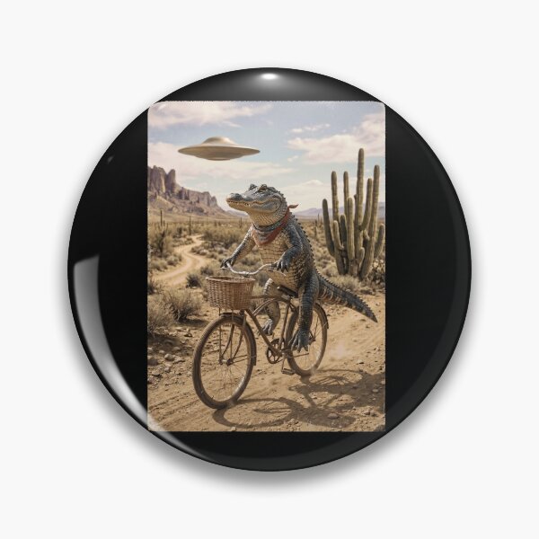 Item preview, Alligator Riding Bike Wild West Western UFO Animal Lover designed and sold by dian-rody-crest.