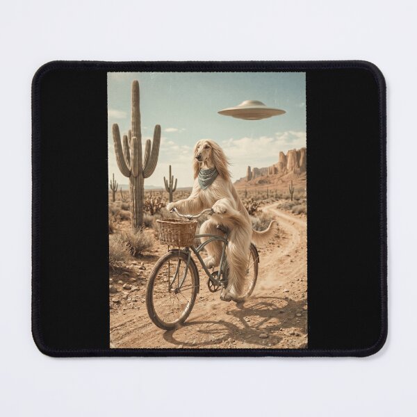 Item preview, Afghan Hound Riding Bike Wild West Western UFO Dog Lover designed and sold by dian-rody-crest.