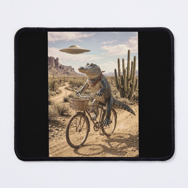 Item preview, Alligator Riding Bike Wild West Western UFO Animal Lover designed and sold by dian-rody-crest.