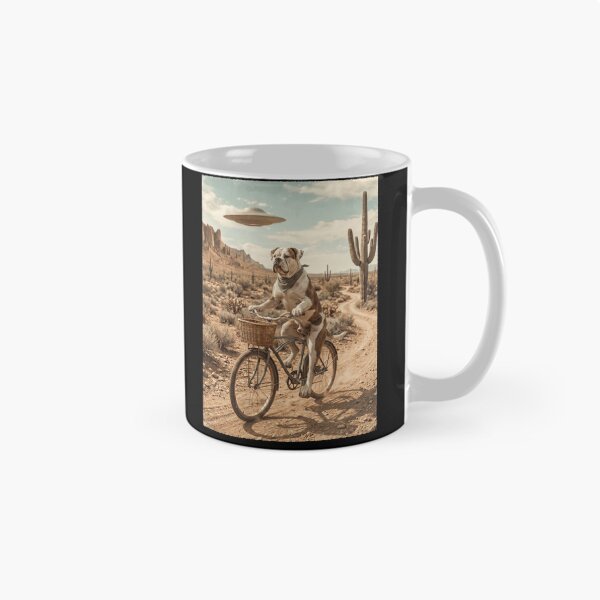 Item preview, American Bulldog Riding Bike Wild West Western UFO Dog Lover designed and sold by dian-rody-crest.