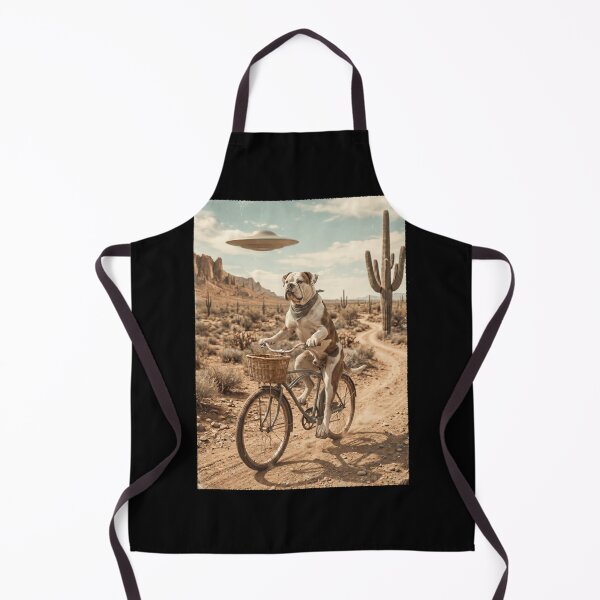 Item preview, American Bulldog Riding Bike Wild West Western UFO Dog Lover designed and sold by dian-rody-crest.