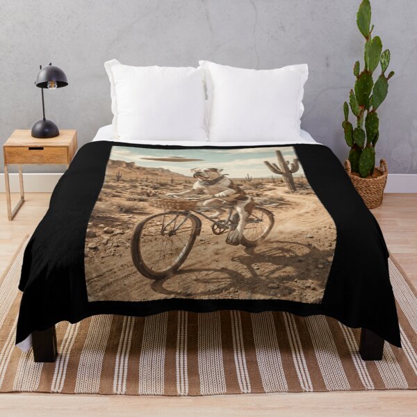 Item preview, American Bulldog Riding Bike Wild West Western UFO Dog Lover designed and sold by dian-rody-crest.
