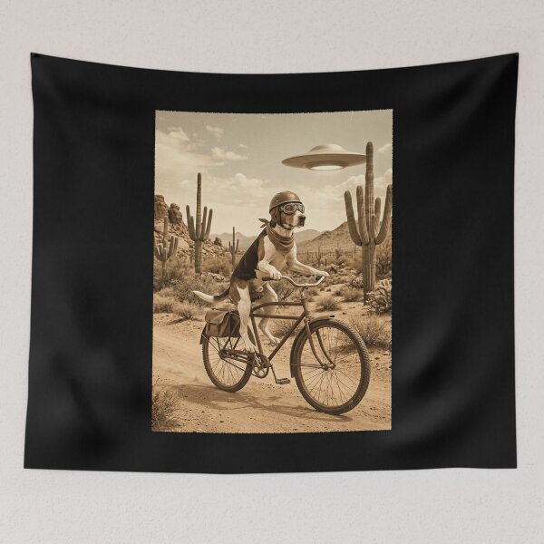 Item preview, American Foxhound Riding Bike Wild West Western UFO Dog Lover designed and sold by dian-rody-crest.