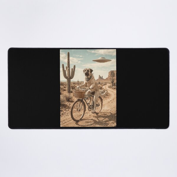 Item preview, Anatolian Shepherd Dog Riding Bike Wild West Western UFO Dog Lover designed and sold by dian-rody-crest.