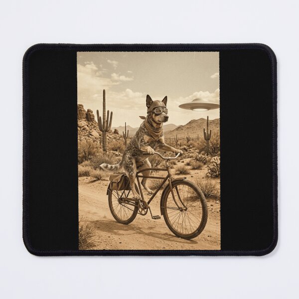 Item preview, Australian Cattle Dog Riding Bike Wild West Western UFO Dog Lover designed and sold by dian-rody-crest.