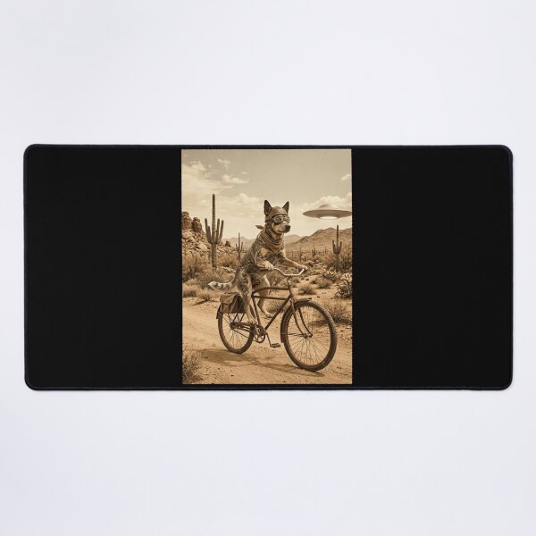 Item preview, Australian Cattle Dog Riding Bike Wild West Western UFO Dog Lover designed and sold by dian-rody-crest.