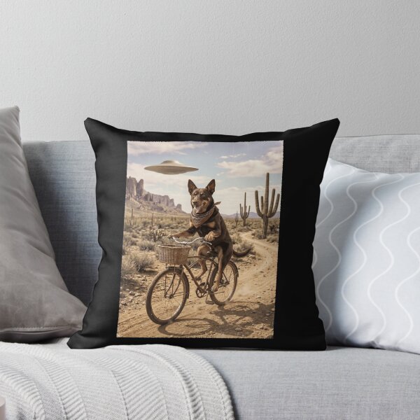 Item preview, Australian Kelpie Riding Bike Wild West Western UFO Dog Lover designed and sold by dian-rody-crest.