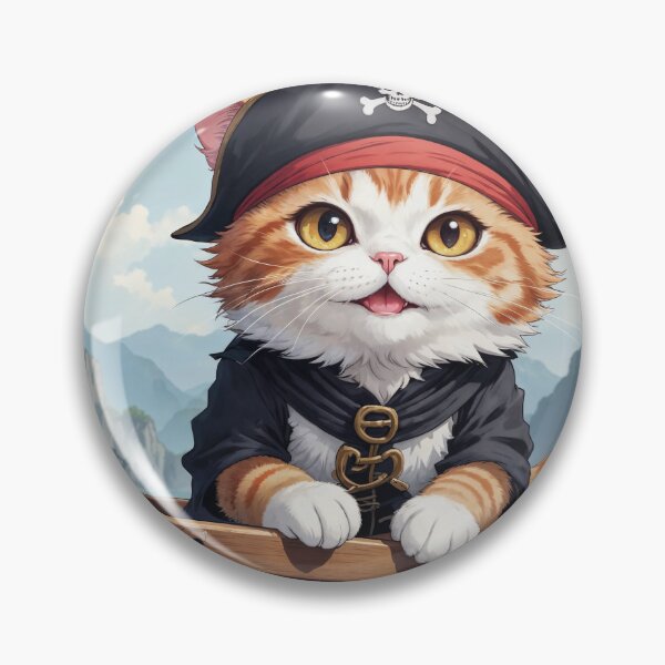 Item preview, Pirate cat in boat on seafaring adventure designed and sold by Mauswohn.
