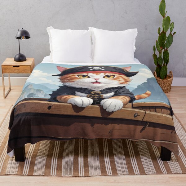 Item preview, Pirate cat in boat on seafaring adventure designed and sold by Mauswohn.