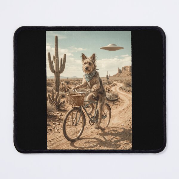 Item preview, Australian Terrier Riding Bike Wild West Western UFO Dog Lover designed and sold by dian-rody-crest.