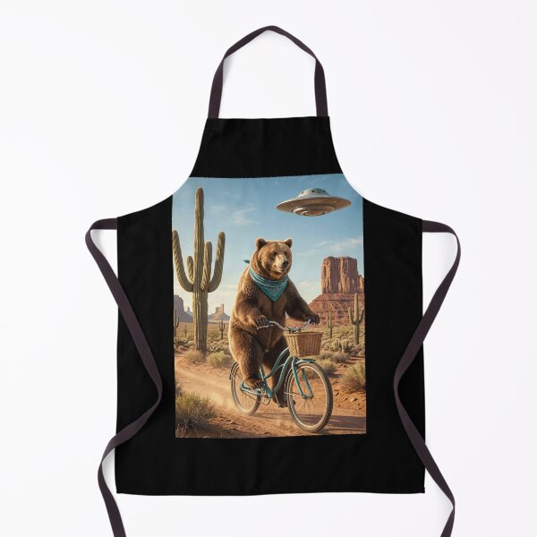 Item preview, Bear Riding Bike Wild West Western UFO Animal Lover designed and sold by dian-rody-crest.