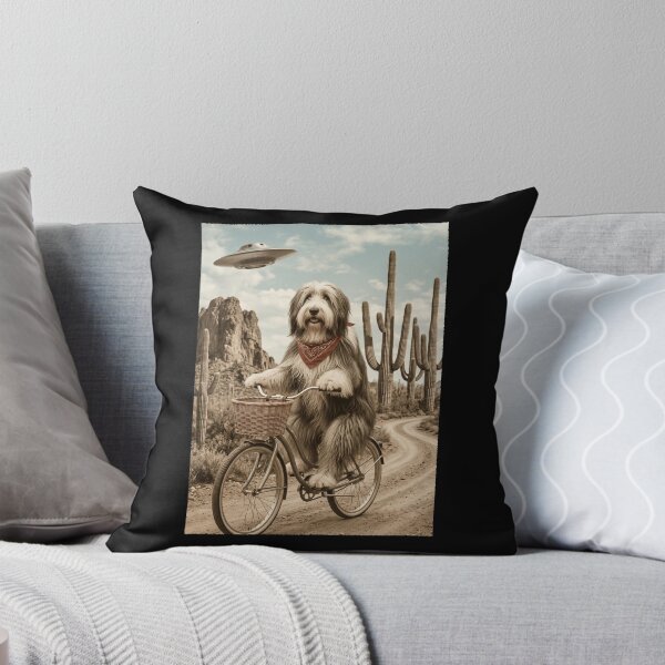 Item preview, Bearded Collie Riding Bike Wild West Western UFO Dog Lover designed and sold by dian-rody-crest.