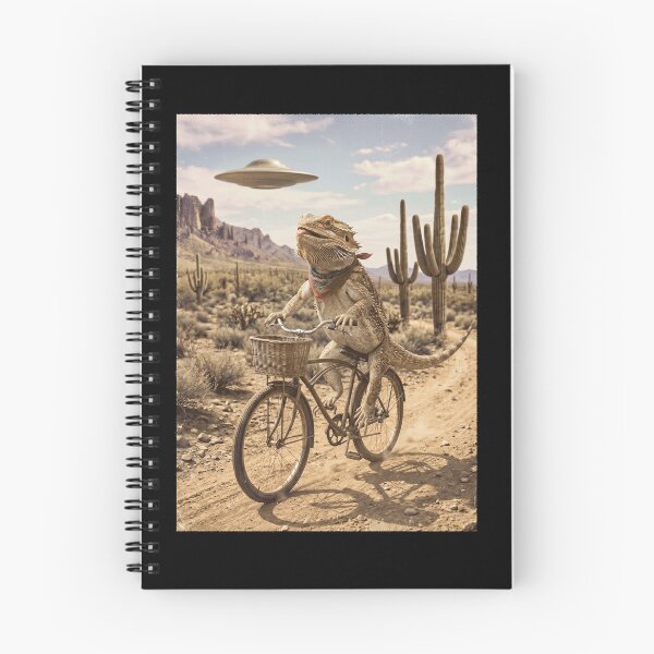 Item preview, Bearded Dragon Riding Bike Wild West Western UFO Animal Lover designed and sold by dian-rody-crest.
