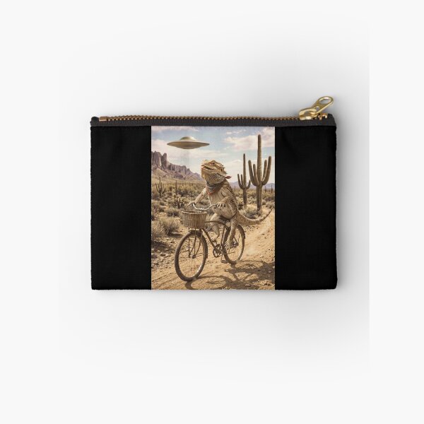 Item preview, Bearded Dragon Riding Bike Wild West Western UFO Animal Lover designed and sold by dian-rody-crest.