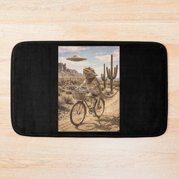 Item preview, Bearded Dragon Riding Bike Wild West Western UFO Animal Lover designed and sold by dian-rody-crest.