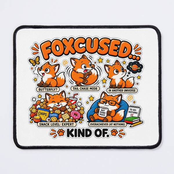 Item preview, Foxcused Funny Foxes | Procrastination Humor | Cute Fox Meme | Doing Nothing designed and sold by MrDev.
