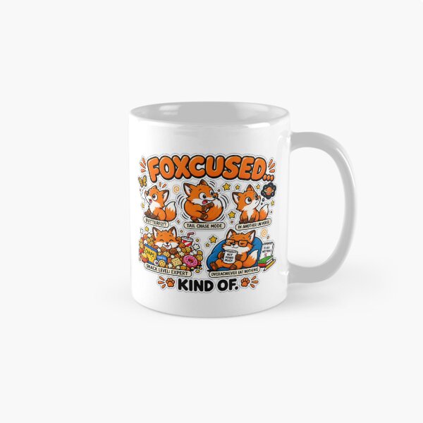 Item preview, Foxcused Funny Foxes | Procrastination Humor | Cute Fox Meme | Doing Nothing designed and sold by MrDev.