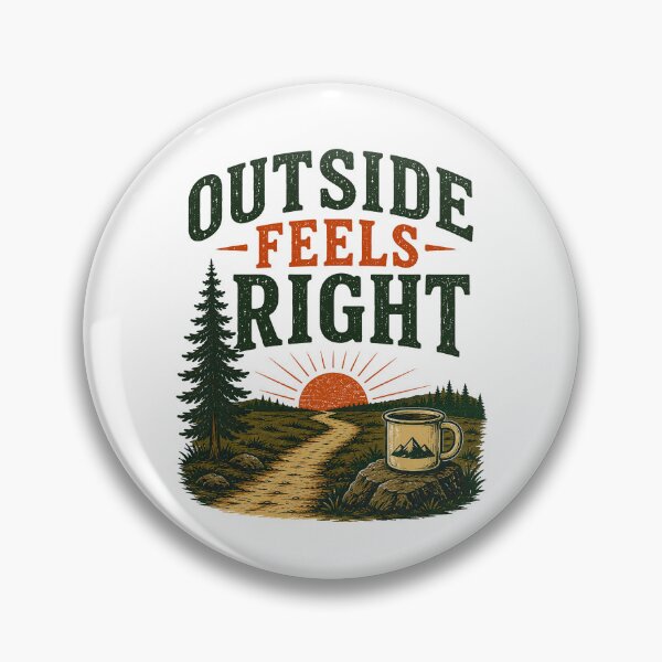 Item preview, Outside Feels Right Vintage Hiking Nature Mug designed and sold by Colorful Designs.