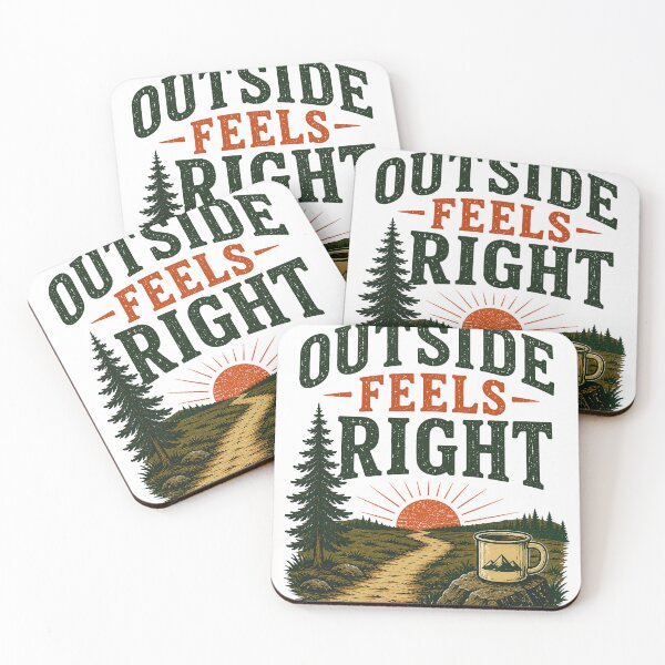 Item preview, Outside Feels Right Vintage Hiking Nature Mug designed and sold by Colorful Designs.