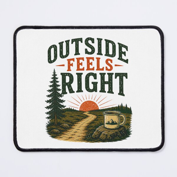 Item preview, Outside Feels Right Vintage Hiking Nature Mug designed and sold by Colorful Designs.