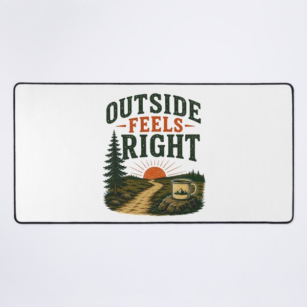 Item preview, Outside Feels Right Vintage Hiking Nature Mug designed and sold by Colorful Designs.
