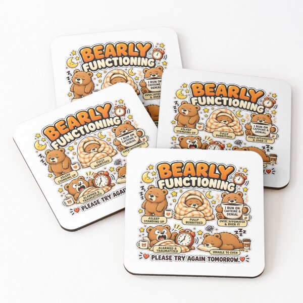 Item preview, Bearly Functioning | Funny Sleepy Bear Humor | Coffee & Caffeine | Relatable Tired Gift designed and sold by MrDev.